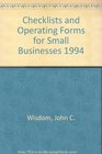 Checklists and Operating Forms for Small Business 1994 Supplement