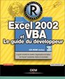 Excel 2002 et VBA  Le Guide du dveloppeur