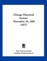 Chicago Historical Society November 19 1868