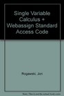 Single Variable Calculus   Webassign Standard Access Code