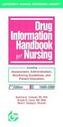 Drug Information Handbook for Advanced Practice Nursing 19992000