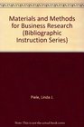 Materials and Methods for Business Research