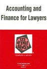 Accounting And Finance for Lawyers in a Nutshell