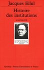 Histoire des institutions tome 1  L'Antiquit