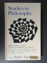 Studies in the Philosophy of J N Findlay