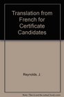 Translation from French for Certificate Candidates