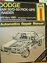 Haynes Repair Manual Chrysler mini pickups automotive repair manual