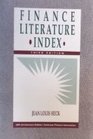Finance Literature Index