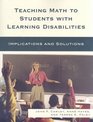 Teaching Math to Students with Learning Disabilities Implications and Solutions