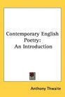 Contemporary English Poetry An Introduction