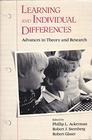 Learning and Individual Differences Advances in Theory and Research