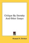 Critique By Eternity And Other Essays