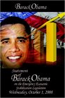 Statement of Barack Obama on the Emergency Economic Stabilization Legislation, October 2008