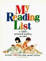 My Reading List  A Child's Personal Reading Record