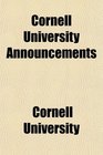 Cornell University Announcements