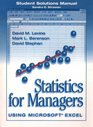 Statistics for Managers  Using Microsoft Excel  Student Solutions Manual