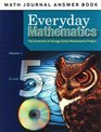 Math Journal Answer Book Volume 1 for Grade 5 Everyday Mathematics