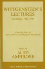 Wittgenstein's Lectures Cambridge 19321935
