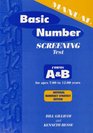 Basic Number Screening Test Manual National Numeracy Strategy Edition Forms A  B for Ages 7 to 12 Years  Manual