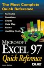 Microsoft Excel 97 Quick Reference