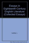 Essays in Eighteenth Century English Literature