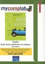 MyCompLab CourseCompass with Pearson eText Student Access Code Card for Quick Access Reference for Writers