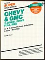 Chevy GMC 2wheel drive full size super shop manual C  Rseries pickups suburbans  vans 19701987 gas  diesel