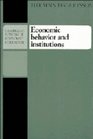 Economic Behavior and Institutions  Principles of Neoinstitutional Economics