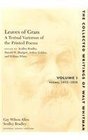 Leaves of Grass A Textual Variorum of the Printed Poems Volumes IIII