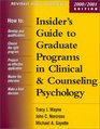 Insider's Guide to Graduate Programs in Clinical and Counseling Psychology 2000/2001 Edition