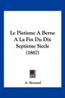 Le Pietisme A Berne A La Fin Du Dix Septieme Siecle