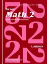 Saxon Math 2 Home School Teachers Edition