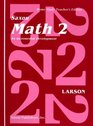 Saxon Math 2: Home School Teachers Edition