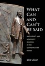 What Can and Can't Be Said Race Uplift and Monument Building in the Contemporary South
