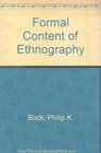 Formal Content of Ethnography