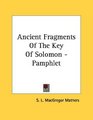 Ancient Fragments Of The Key Of Solomon  Pamphlet