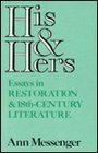 His and Hers Essays in Restoration and Eighteenth Century Literature