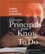 Leading Learning Communities Standards for What Principals Should Know and Be Able To Do