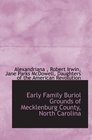 Early Family Buriol Grounds of Mecklenburg County North Carolina