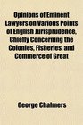 Opinions of Eminent Lawyers on Various Points of English Jurisprudence Chiefly Concerning the Colonies Fisheries and Commerce of Great