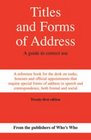 Titles and Forms of Address (Reference S.)