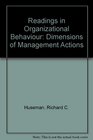 Readings in Organizational Behaviour Dimensions of Management Actions