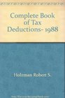 Complete Book of Tax Deductions 1988