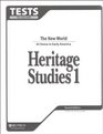 Heritage Studies 1 The New World  Tests