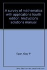 A survey of mathematics with applications fourth edition Instructor's solutions manual