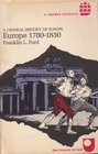 Europe 1780 to 1830