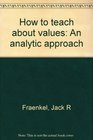 How to teach about values An analytic approach