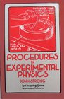 Procedures in Experimental Physics