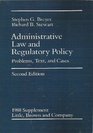 1988 supplement Administrative law and regulatory policy Problems text and cases  second edition