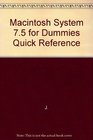 Macintosh System 75 for Dummies Quick Reference